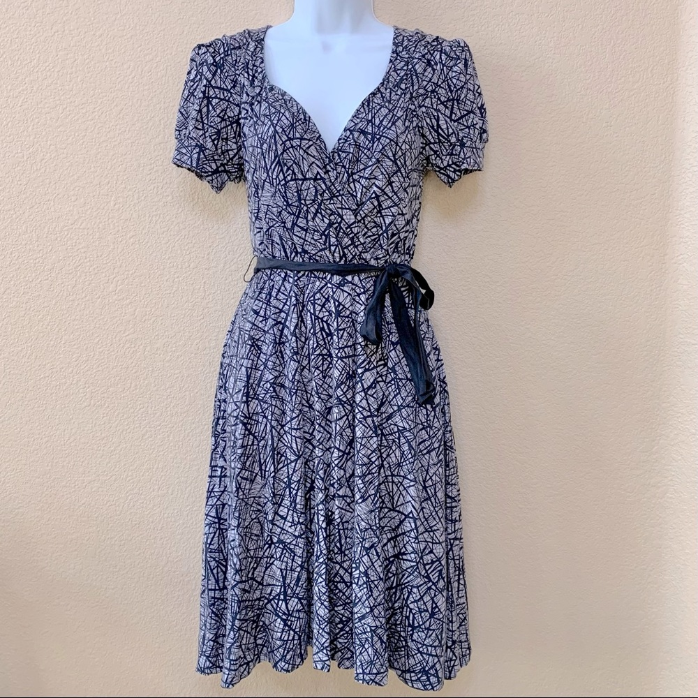 Anthropologie Ric Rac Faux Wrap Swing Dress XS